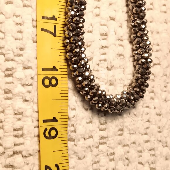 Talbots faceted AB coated gray beads long rope necklace - Picture 7 of 8